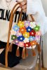 Coffee Colorful Flower Crochet Tasseled Shoulder Bag
