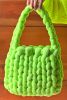 Pear Green Woven Chunky Yarn Tote Bag