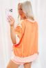 Grapefruit Orange Patchwork Oversized Top & Shorts Set