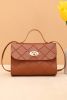 PU Leather Diamond Pattern Messenger Bag