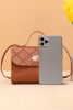 PU Leather Diamond Pattern Messenger Bag
