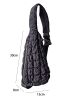 Black Marshmallow Quilted Drawstring Decor Crossbody Bag