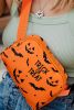 Orange Halloween TRICK OR TREAT Bat Pumpkin Crossbody Bag