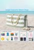 Grass Green Striped Rope Handle Canvas Large Tote Bag