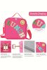 Rose Red Chenille LUNCH Smile Face Detachable Strap Insulated Bag