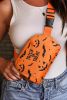 Orange Halloween TRICK OR TREAT Bat Pumpkin Crossbody Bag