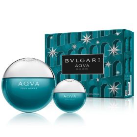 BVLGARI AQVA POUR HOMME 2 PCS SET: 3.4 EAU DE TOILETTE SPRAY + 0.5 EAU DE TOILETTE SPRAY