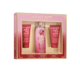 JUICY COUTURE RAH RAH ROUGE 3 PCS SET FOR WOMEN: 8 OZ FRAGRANCE MIST + 1.7 BODY LOTION + 1.7 SHOWER GEL