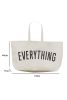 White 73*17*44cm EVERYTHING Letter Print Large Canvas Tote Bag