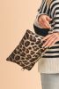 Chestnut Leopard Print Wrist Strap Zipped Wallet
