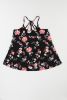 Black Floral Spaghetti Strappy Backless Camisole
