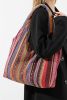 Fiery Red Ethnic Striped Canvas Tote Bag