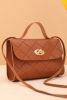 PU Leather Diamond Pattern Messenger Bag