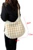 Beige Quilted Puffy Large Shoulder Bag