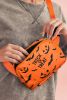 Orange Halloween TRICK OR TREAT Bat Pumpkin Crossbody Bag