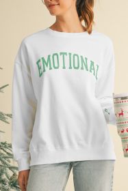 EMOTIONAL (And That's Okay) Beige Graphic Sweatshirt (size: (US 12-14)L)