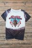 Black Bleached NASHVILLE Guitar Flower Graphic Tee
