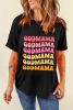 Black GOLDMAMA Letter Graphic Round Neck Tee