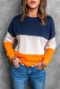 Blank Sweatshirt - Colorblock Comfy Pullover Sweatshirt for Women Customized