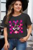 Black Easter Rabbit Checkered Flower Graphic Plus Tee