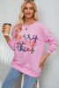 Pink Merry Every Thing Glitter Letter Christmas Sweatshirt