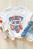 White PARTY IN THE USA Letter Print Star Graphic Tee