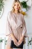Khaki Contrast Sequin Casual High Waist Drawstring Romper