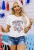 White PARTY IN THE USA Letter Print Star Graphic Tee