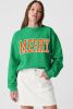Dark Green MERRY Graphic Drop Shoulder Pullover Sweatshirt