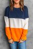 Blank Sweatshirt - Colorblock Comfy Pullover Sweatshirt for Women Customized