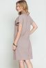 Taupe Patch Pocket Ribbed Knit Short Sleeve Sweater Dress