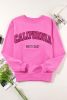 Bonbon CALIFORNIA Letter Graphic Drop Shoulder Sweatshirt