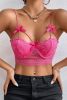 Bright Pink Bowknot Backless Lace Cropped Cami Top