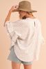 Khaki Spotted Print Loose Fit Ruffle Sleeve Blouse
