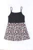 Black Leopard Patchwork Casual Spaghetti Strap Cami Top