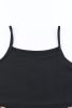 Black Leopard Patchwork Casual Spaghetti Strap Cami Top