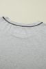 Gray Contrast Stitching Plus Cuffed Sleeve Tee and Shorts Set