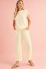 Apricot Lattice Textured Tee and Wide Leg Pants Two-Piece Set