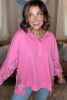 Bonbon Sequin Patchwork Henley Sweatshirt