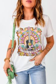 White Music Festival Nashville Letter Print Graphic Tee (size: (US 8-10)M)