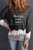 Black Ti Dye Leopard Print Crewneck Oversized Sweatshirt Customized