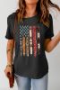 Black American Flag Print Black Graphic Tee