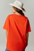 Orange Beaded MAMA Fringe Lettering Oversized T Shirt
