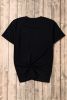 Black Rhinestone Baseball Graphic Round Neck T Shirt