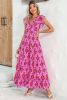 Bonbon Boho Abstract Print Ruffle Tiered Maxi Dress