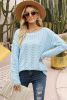 Myosotis Knitted Cut Out Round Neck Long Sleeve Top