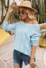 Myosotis Knitted Cut Out Round Neck Long Sleeve Top