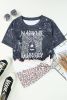 Black NASHVILLE MUSIC CITY Tie Dye Leopard Graphic Tee