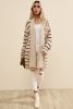 Black Stripe Side Pockets Open Front Cardigan