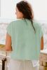 Moonlight Jade Flower Short Sleeve Knit Tee